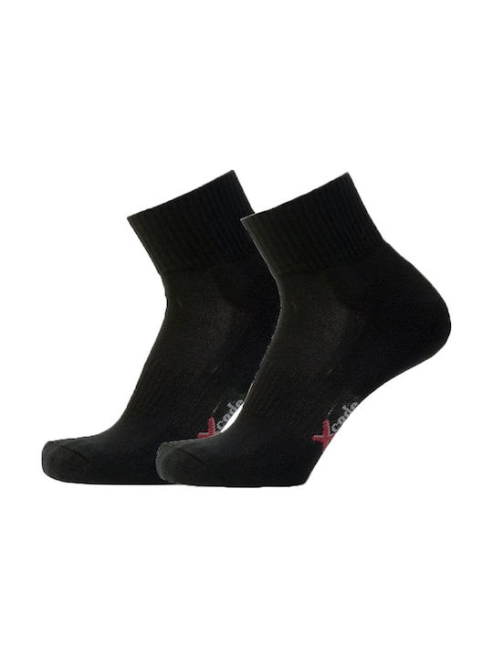 Xcode Cotton Αθλητικές Κάλτσες Μαύρες 2 Ζεύγη