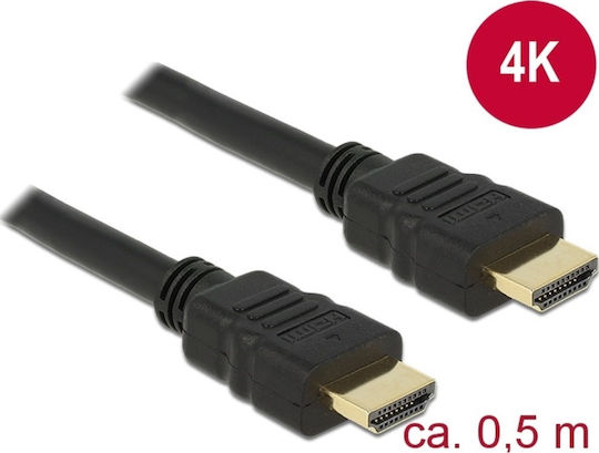 DeLock Cable HDMI male - HDMI male 0.5m Μαύρο