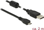 DeLock Regulär USB 2.0 auf Micro-USB-Kabel Schwarz 2m (84903) 1Stück