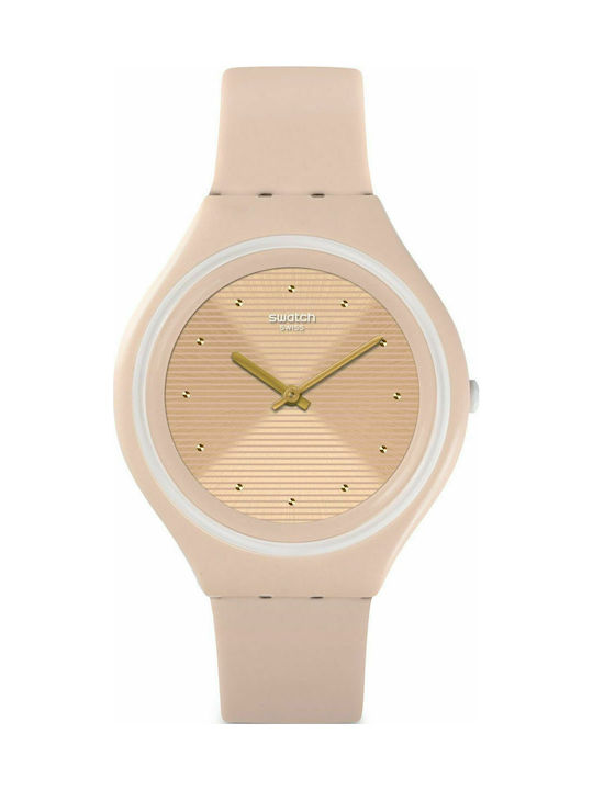 Swatch Skinskin Watch with Pink Rubber Strap