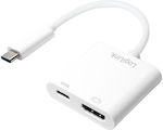 LogiLink Convertor USB-C masculin în HDMI / USB-C feminin (UA0257)