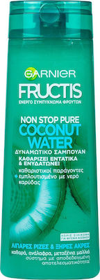 Garnier Fructis Non Stop Pure Coconut Water Σαμπουάν Αναδόμησης/Θρέψης για Όλους τους Τύπους Μαλλιών 400ml