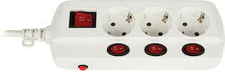 VK Lighting Power Strip 3 Sockets with 1.5m Cable