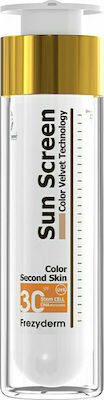 Frezyderm Sun Screen Color Velvet Wasserfest Sonnenschutz Creme Für das Gesicht SPF30 mit Farbe 50ml