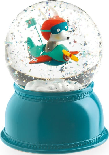 Djeco Kids Decorative Lamp Snow globe Airplane Blue 11x11x14εκ.