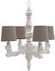 Inart Chandelier Lampshade 4xE14 White 52cm 3-10-876-0012