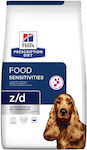 Hill's Prescription Diet Z/D Food Sensitivities 3kg Trockenfutter für erwachsene Hunde mit Mais