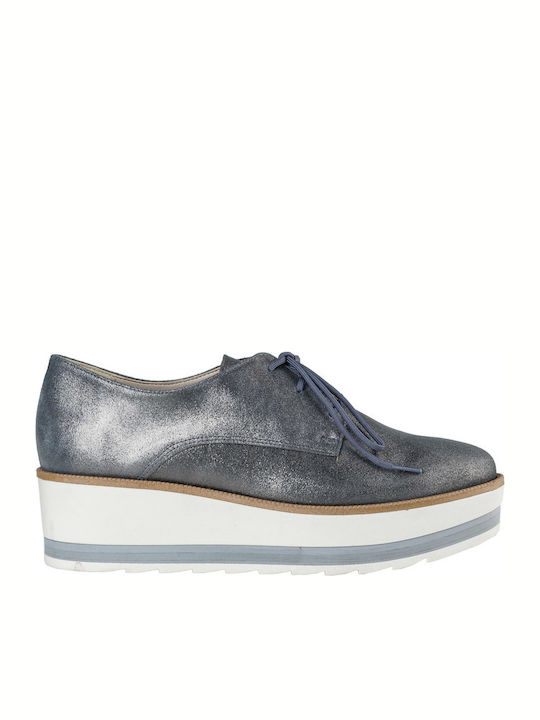 Γυναικεία Flatform Oxfords σε Γκρι Χρώμα