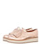 171 Leder Damen Flatform Oxfords in Gold Farbe