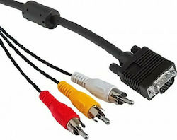 Cable VGA male - Composite male 5m (04.001.0275)
