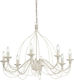 Ideal Lux Chandelier 8xE14 Ø80cm with Candlesticks White 005898