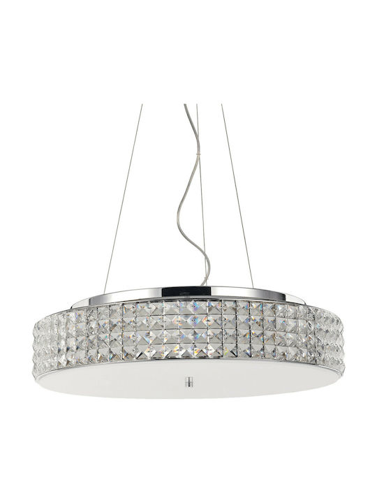 Ideal Lux Chandelier with Crystals 9xG9 Transparent 50cm 093048