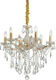 Ideal Lux Chandelier Candlestick 6xE14 Gold 60cm 035635