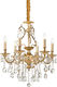 Ideal Lux Chandelier Candlestick 6xE14 Gold 62cm 060507