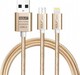 Golf Braided USB to Lightning/micro USB Cable Gold 1m (GC-34-GD)