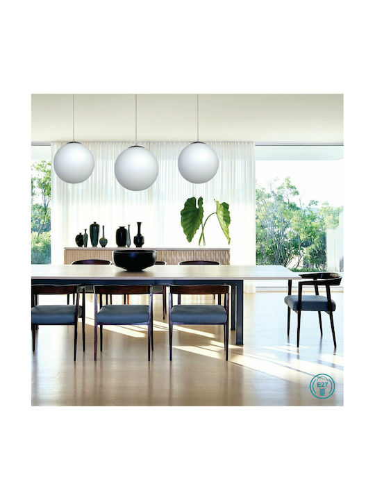 Inlight 4253Γ Κρεμαστό Φωτιστικό Λευκό Μπάλα με Ντουί E27 30x30εκ.