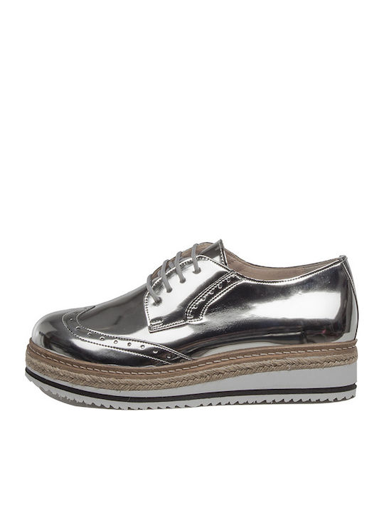 Grumman Women's Flatform Oxfords Silver