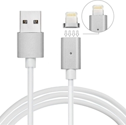 Magnetic USB to Lightning Cable Γκρι 1m