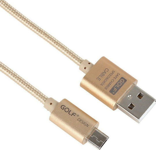 Golf Braided USB 2.0 spre micro USB Cablu Auriu 3m (GC-10M-3-GD) 1buc