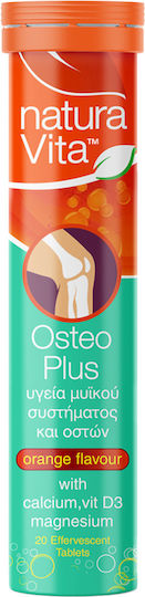 Natura Vita Osteo Plus Συμπλήρωμα για την Υγεία των Αρθρώσεων 20 αναβράζοντα δισκία Πορτοκάλι