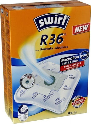 Swirl R36 Vacuum Cleaner Bags 4pcs Compatible with Moulinex / Rowenta Vacuum Cleaners