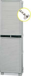 Plastic Single-Door Wardrobe with 3 Shelves 50x39x172cm