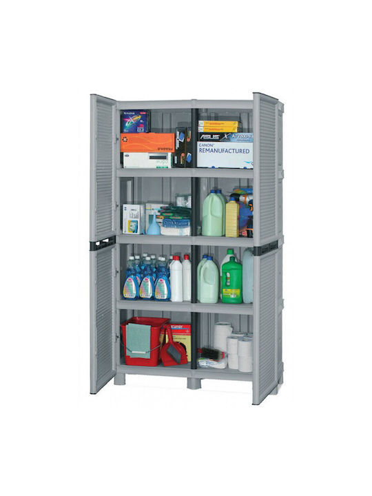 Dulap cu două uși Plastic cu Separator & 3 Rafturi 100x39x172cm