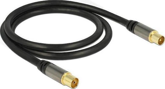 DeLock Cablu Antenă Coaxial de sex masculin - Coaxial de sex feminin Negru 1m (88922)