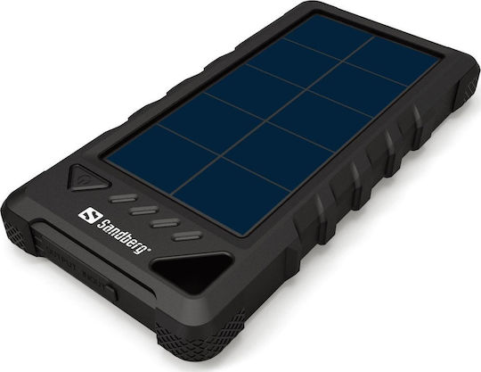 Sandberg Outdoor Слънчева Power Bank 16000mAh с USB-A порт и USB-C порт Черен