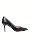 Leather Pointed Toe Stiletto Black High Heels