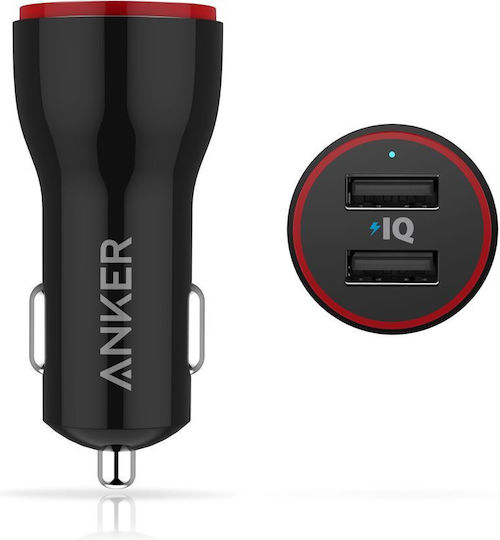 Anker Φορτιστής Αυτοκινήτου 24W 2.4A Γρήγορης Φόρτισης με Θύρες: 2xUSB