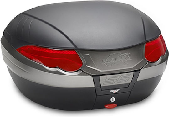 Kappa Moto K56N Monokey Motorrad-Topcase mit Rote Reflexstreifen 56lt Schwarze