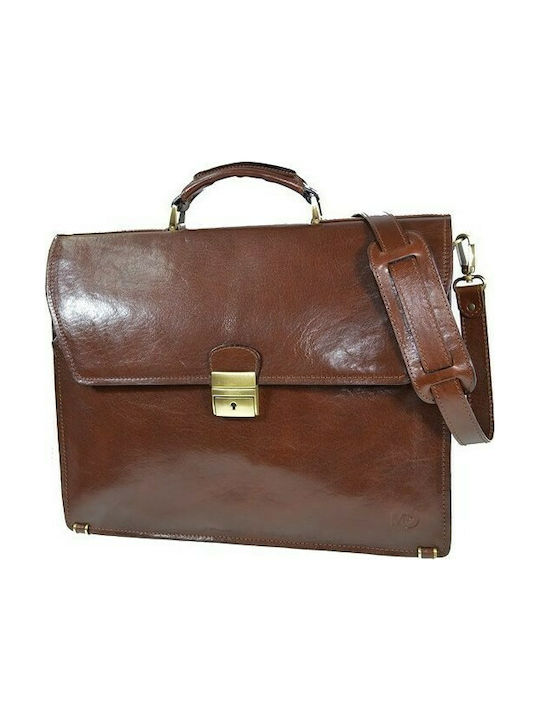 Marta Ponti Arizona Leather Men's Briefcase Brown