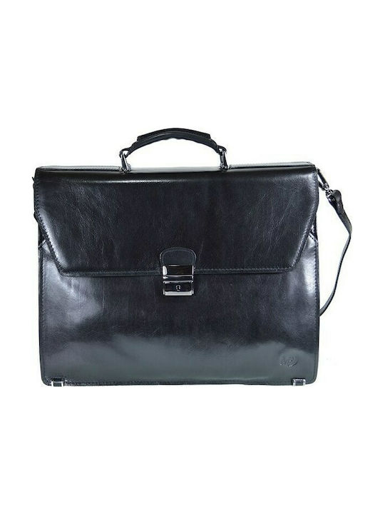 Marta Ponti Arizona Leather Men's Briefcase Black