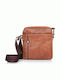 Leder Herren Tasche Schulter Crossbody Tabac Braun
