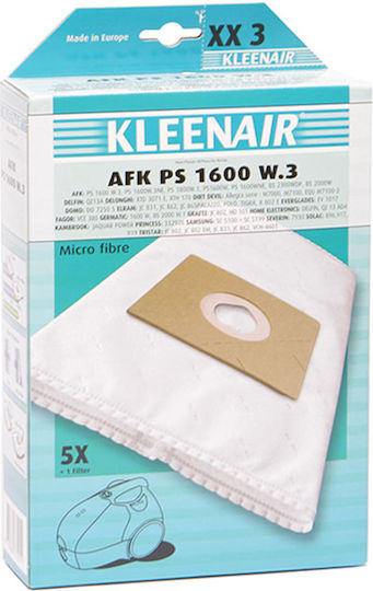 Kleenair XX3 BAG-77105 Торбички за Прахосмукачка 5 Броя Съвместими с Прахосмукачка Gruppe / Samsung / Северин