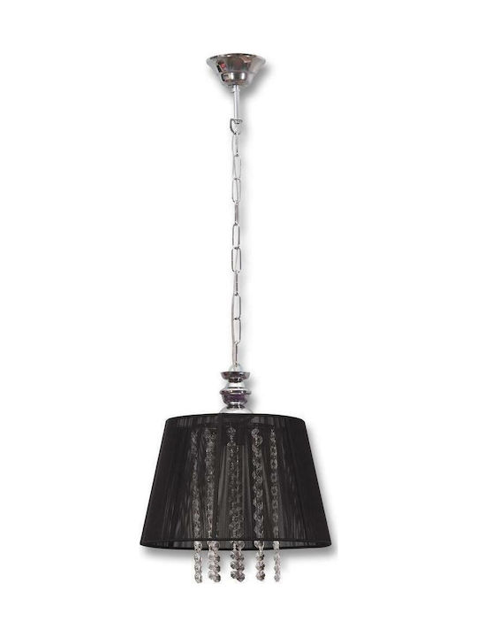 ARlight ΤΖ 936-1 X Pendant Light Suspension with Crystals for Socket E27 Black