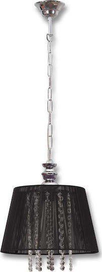 ARlight ΤΖ 936-1 X Verstellbar Hängelampe Schwarz mit Kristallen für Fassung E27 30x80cm.