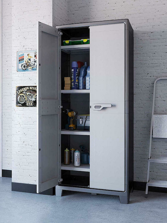 Двукрилен Гардероб Titan High от Полипропилен с 4 Рафта с Рафт 80x44x182 см