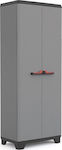 Stilo Utility Plastic Two-Door Wardrobe with Divider & 3 Shelves 68x39x173cm