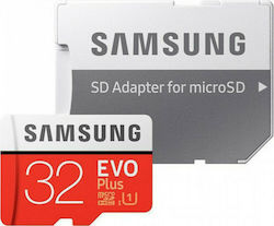 Samsung Evo Plus microSDHC 32GB Class 10 U1 UHS-I με αντάπτορα