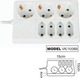VK Lighting Bandă de alimentare 3 Prize cu Cablu 1.5m