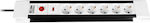 VK Lighting KF-LGD-06 6-Outlet Power Strip with Surge Protection 1.5m White