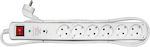 Adeleq 6-Outlet Power Strip 1.5m White