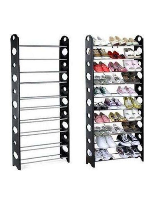 10 Ραφιών Metallic Shoe Organizer 65x26x156cm