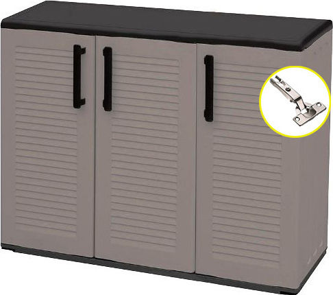 Dreiblättrig Ausenschrank aus Polypropylen 102x37x84cm Dreiblättrig Ausenschrank aus Polypropylen 102x37x84cm