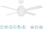 Faro Barcelona Disc 33397 Ceiling Fan 132cm with Light and Remote Control White