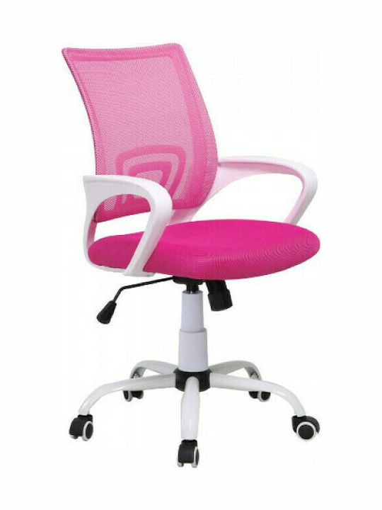 Καρέκλα Γραφείου με Μπράτσα A1850-W Ροζ Zita Plus