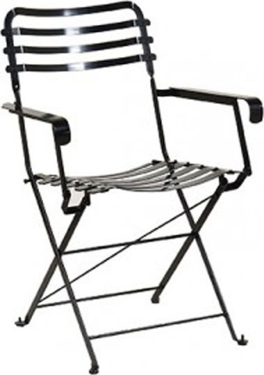 Zappeion Chair Metallic Galvanized 6195 Black 57x57x83cm