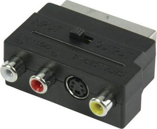 Valueline VLVP 31902B Convertor Scart masculin în RCA / S-Video feminin 1buc